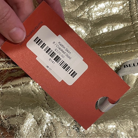 HUNTER BELL Gold Faux Leather Mini Skirt - Picture 5 of 9